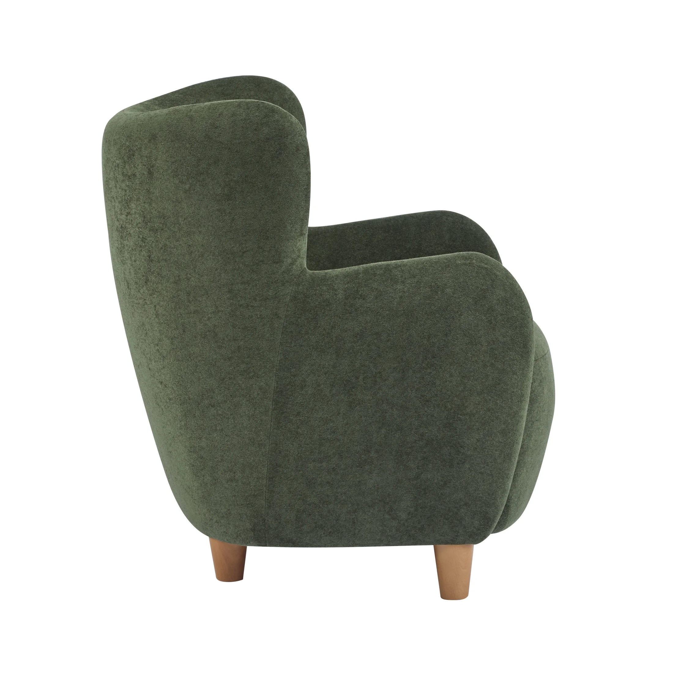 Christopher Knight Home Mid-Century Modern Velvet Wingback Accent Chair with Birch Legs, White