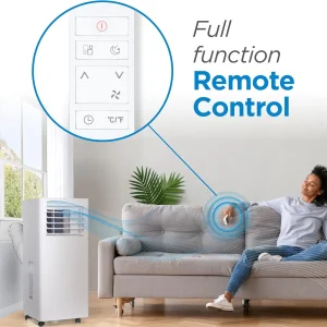 BLACK+DECKER 10,000 BTU Portable Air Conditioner for Rooms up to 450 Sq. Ft. with Remote – White