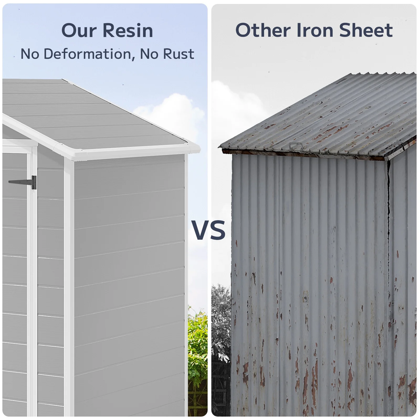 Asofer 6x4 FT Resin Storage Shed, Plastic Outdoor Shed with Floor-Side Window, Lockable Door for Backyard, Garden, Patio, Gray