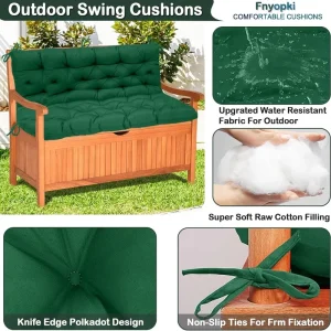 Replacement Cushions for Swing, Waterproof Porch Swing Cushion, 2-3 Seat Outdoor Bench Cushion with Backrest for Patio Furniture Garden Porch Loveseat Glider Pad (Sky Blue 70*40in)
