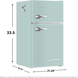 Frigidaire Retro Mini Fridge with Freezer & Side Bottle Opener-Small 2 Door Refrigerator for Office Bar or College Dorm Room-3.1 Cu Ft – 19”"D x 20.5" W x 33.5" H
