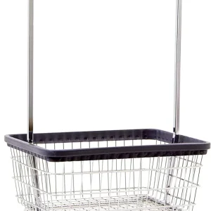 Heavy Duty Wire Laundry Cart with Double Rod Rack