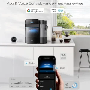 GoveeLife Smart Nugget Ice Maker Pro, 60lbs Daily, 6-Minute First Ice, 40dB Ultra-Quiet with AI NoiseGuard, App & Voice Control, Self-Clean, 3.5lbs Basket & Dual Water Tanks, for Home Kitchen, Party