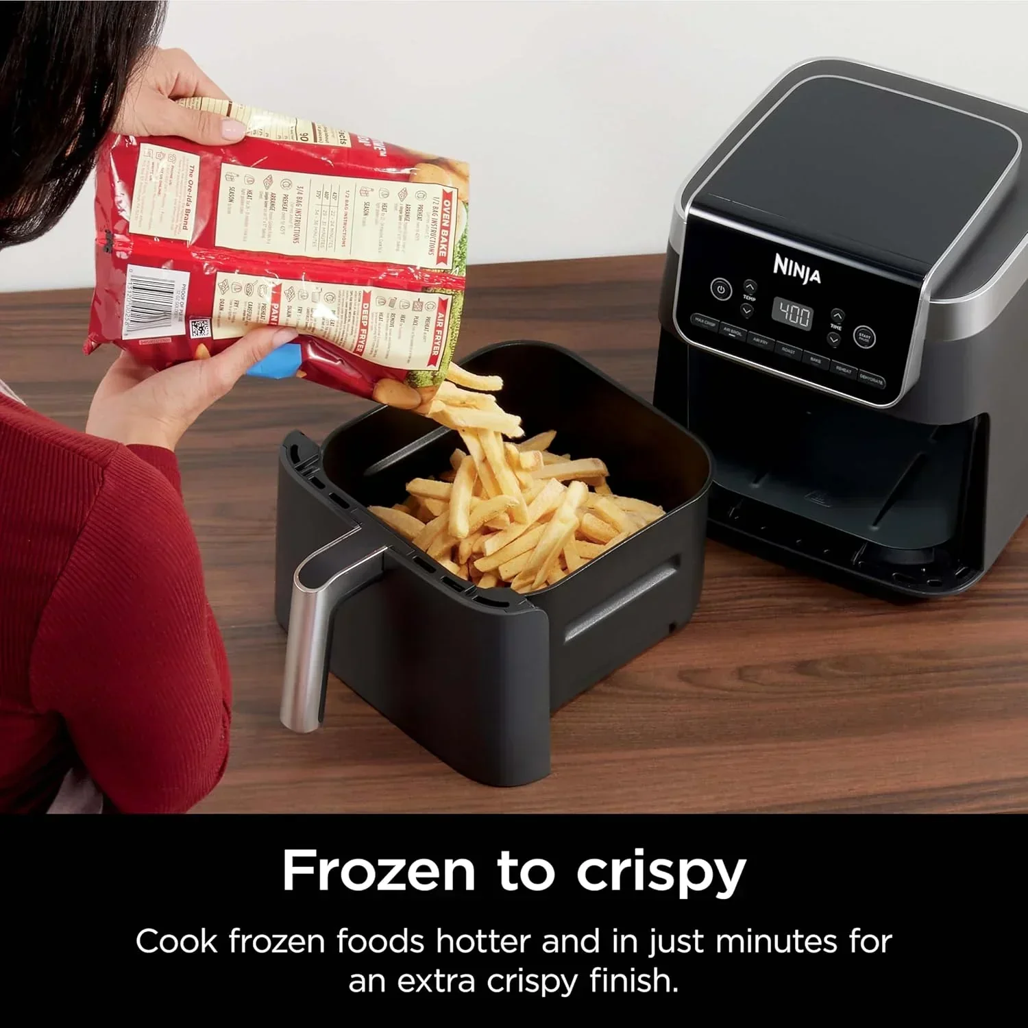 Ninja Air Fryer Pro 5-quart 4-in-1 air fryer that air fries bakes reheats and dehydrates