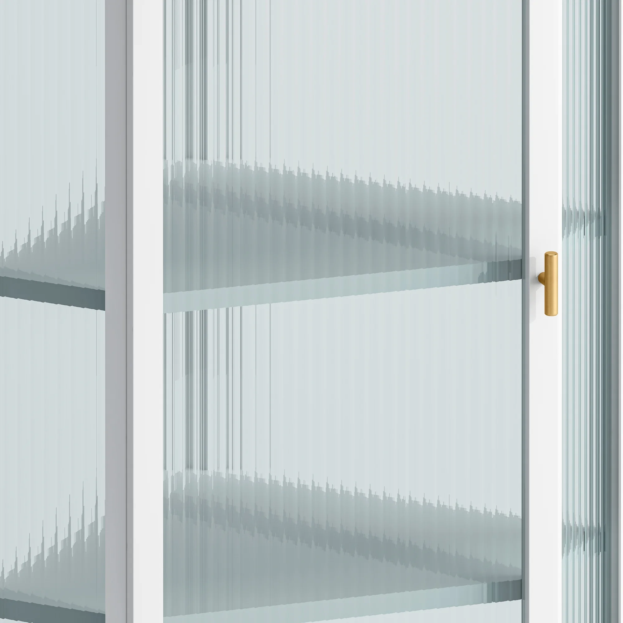 Glass Door Wall Mounted Corner Cabinet with Featuring Four-tier Storage for Bedroom, Living Room, Bathroom, Kitchen, White