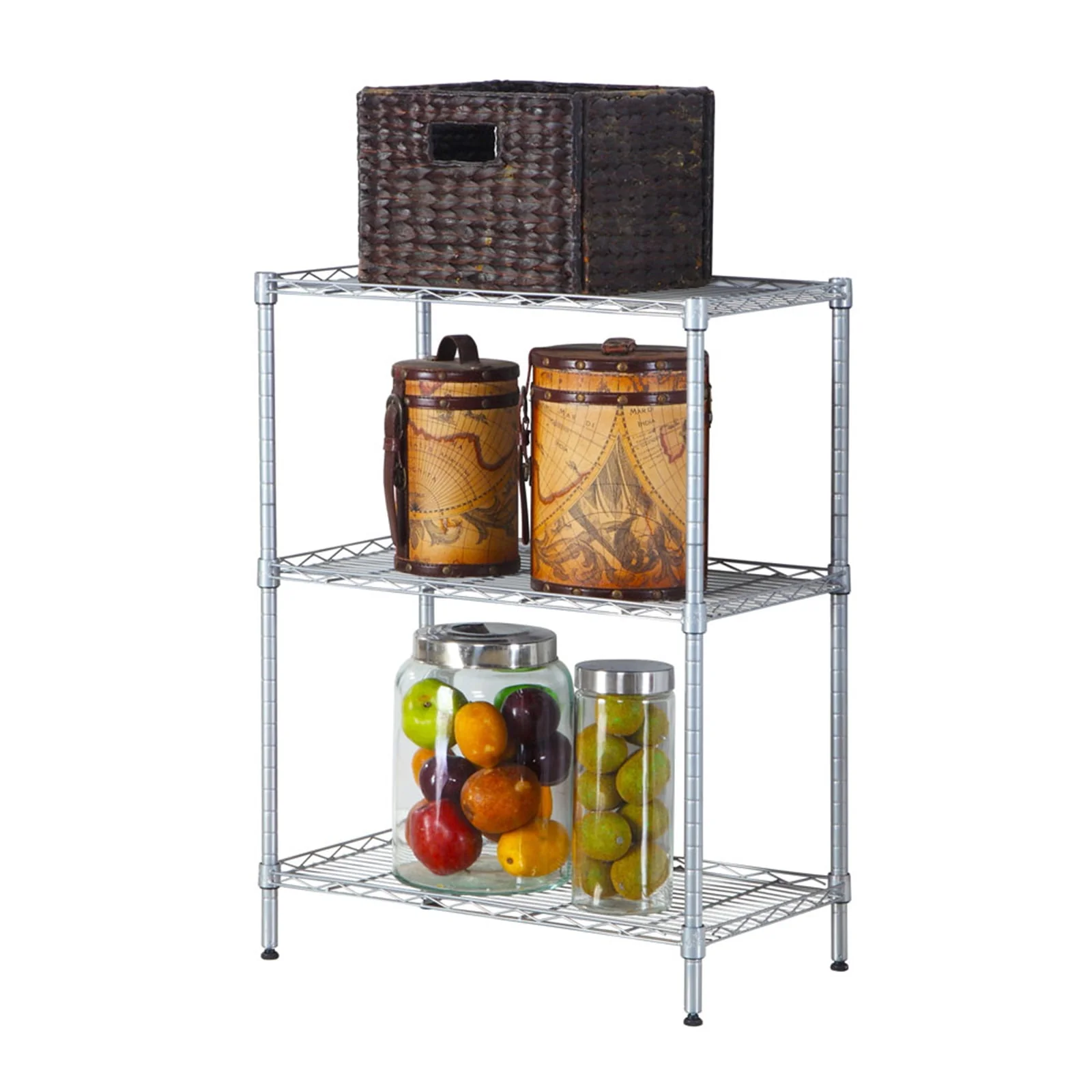 QXDRAGON 23" x 13" x 32" Bakers Rack, 3-Tier Heavy Duty Kitchen Food Storage Shelf, Adjustable Height Metal Shelving, Sturdy Bookshelves for Living Room, Office, Dorm, Garage, Grill Area, Backyard
