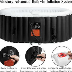 Edostory Hot Tub Inflatable Portable Oval Spa 2 Person Hot Tub with 90 Bubble Jets