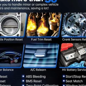 MS909 Automotive Scanner with ECU Coding, Active Tests, All System Scan, 36+ Resets, Android 10, 3-Year Updates