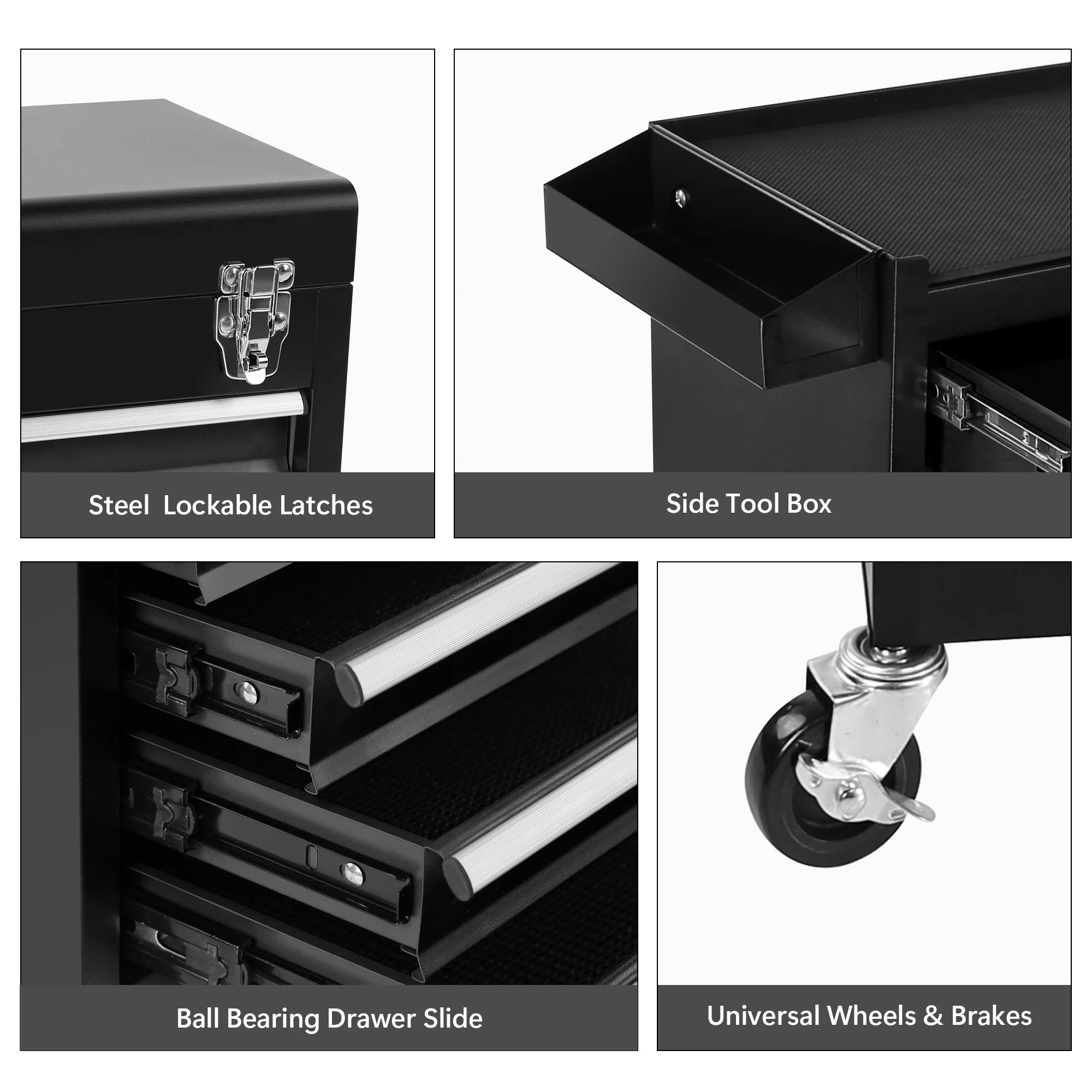5-Drawer Rolling Tool Chest, High Capacity Tool Storage Cabinet W/Lockable Wheels