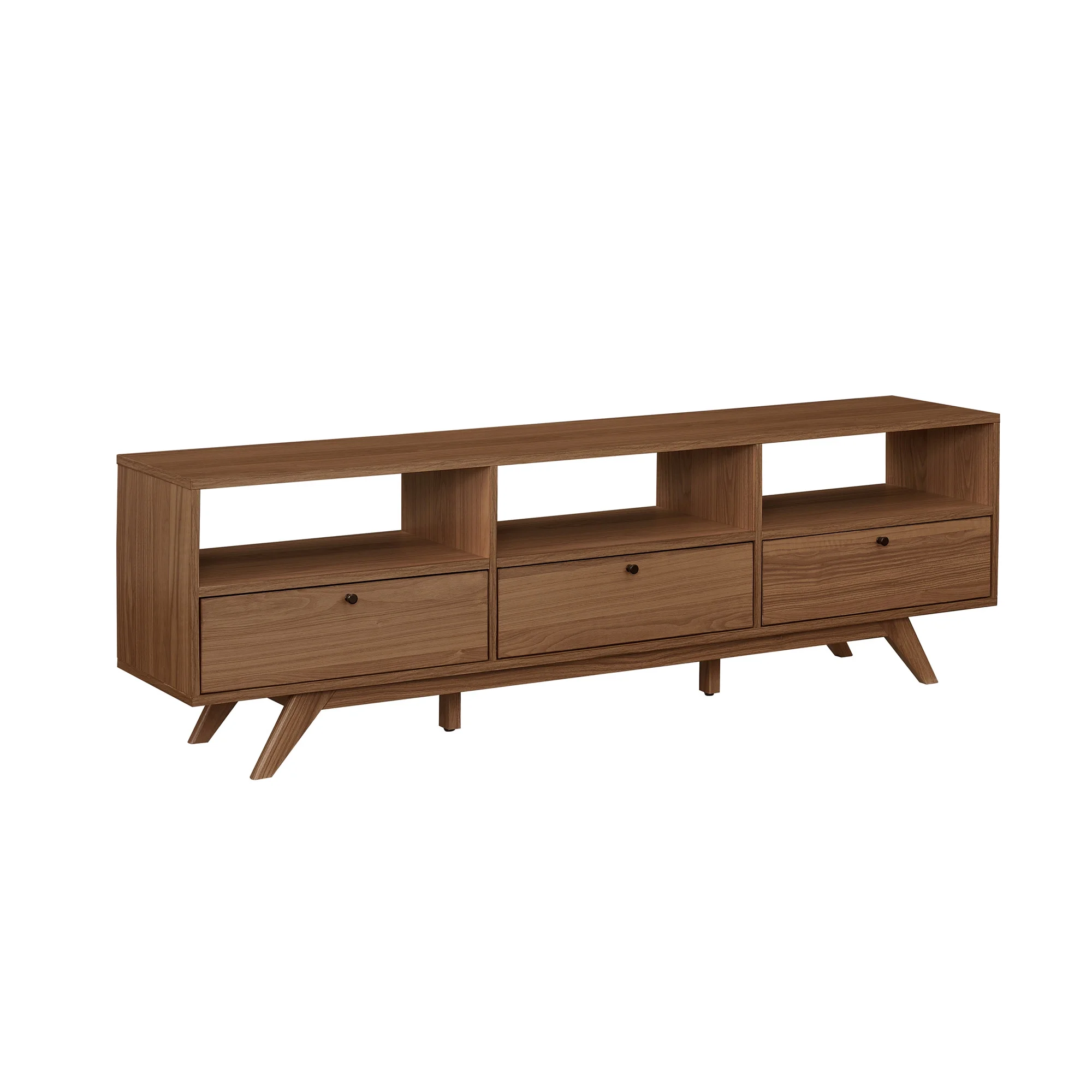 Walker Edison Mid-Century Modern Storage TV Stand for TVs up to 80-, Mocha