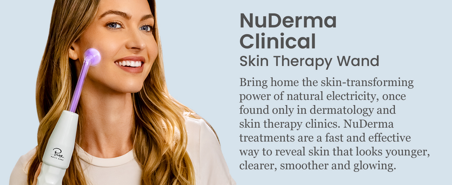 NuDerma Portable Handheld High Frequency Skin Therapy Wand Machine w/Neon — Anti-Aging