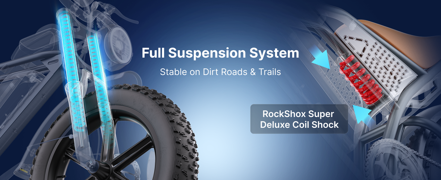 This image shows a motorcycles full suspension system (including RockShox shock).