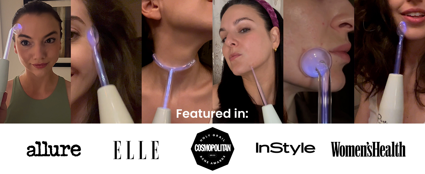 scscNuDerma Portable Handheld High Frequency Skin Therapy Wand Machine w/Neon — Anti-Aging